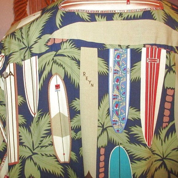 Vtg Reyn Spooner Men's Hawaiian Shirt Size XL Surfboards Button Up Camp Resort - Picture 10 of 11